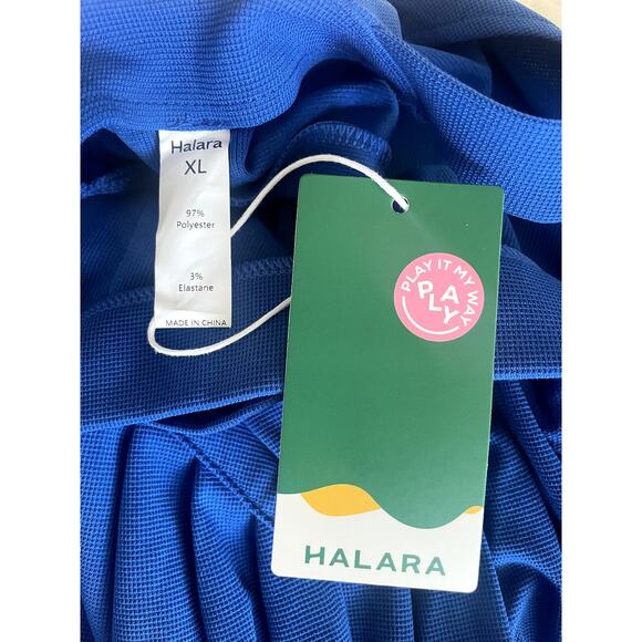 Halara Blue Adjustable Strap Button Multi Pocket Waffle Casual Overalls Sz XL - Picture 4 of 4